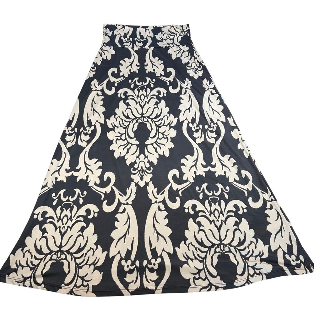 Moa womens gray cream damask print sleeveless tube top dress or skirt. Size M